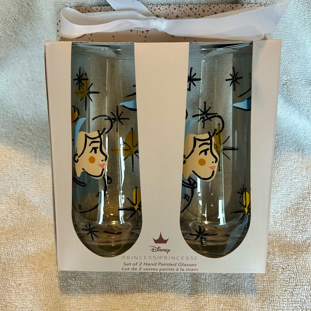 Disney Princess x Magenta Hand Painted Cinderella Glass Tumbler Set